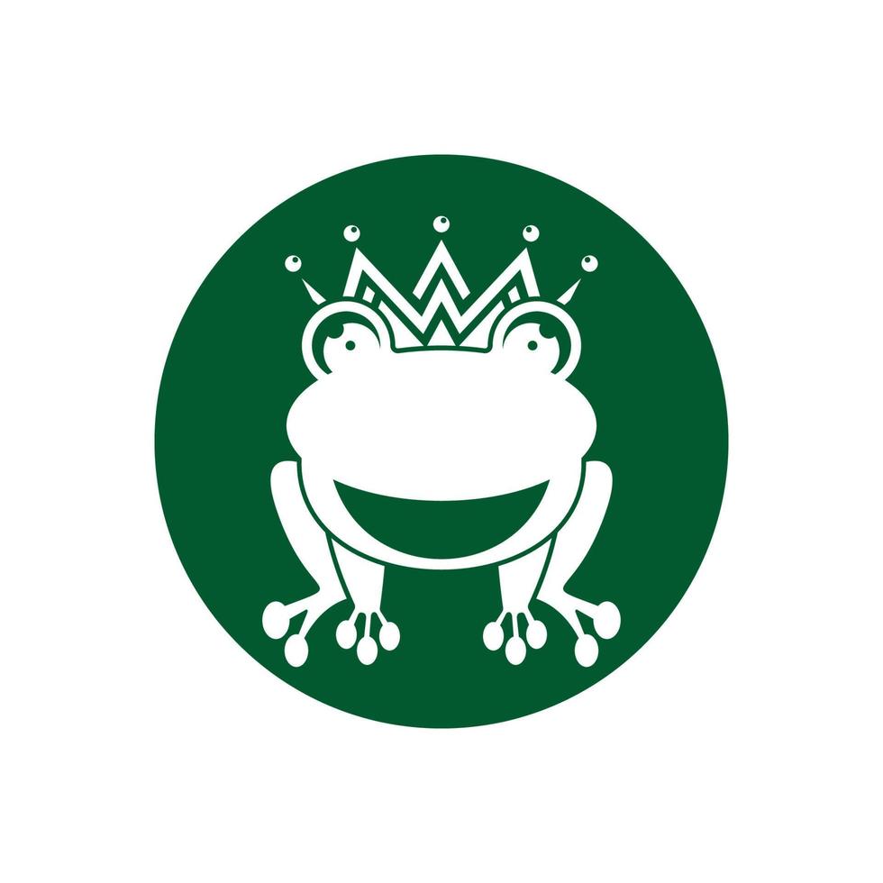 koning kikker logo icoon sjabloon ontwerp vector