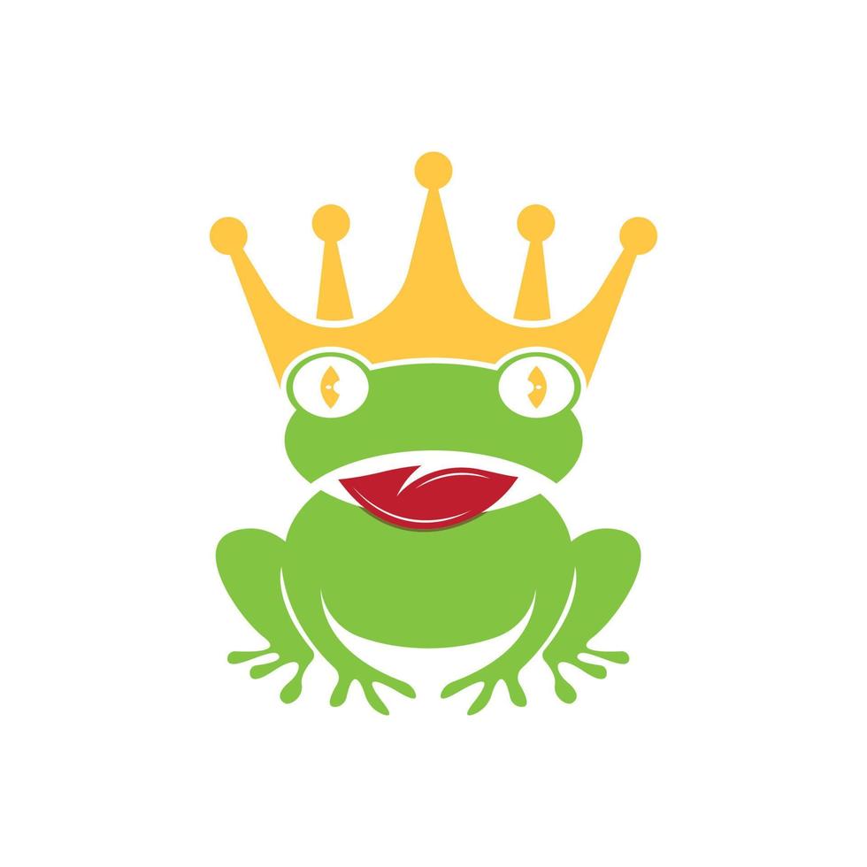 koning kikker logo icoon sjabloon ontwerp vector