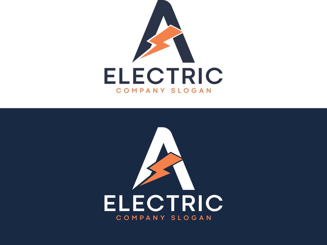 brief een bliksem elektrisch logo met verlichting bout vector