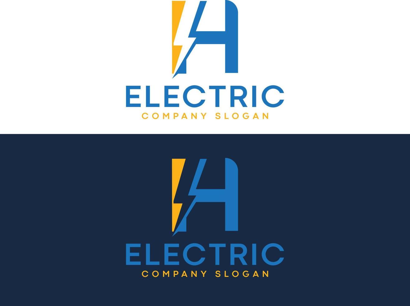 brief een bliksem elektrisch logo met verlichting bout vector