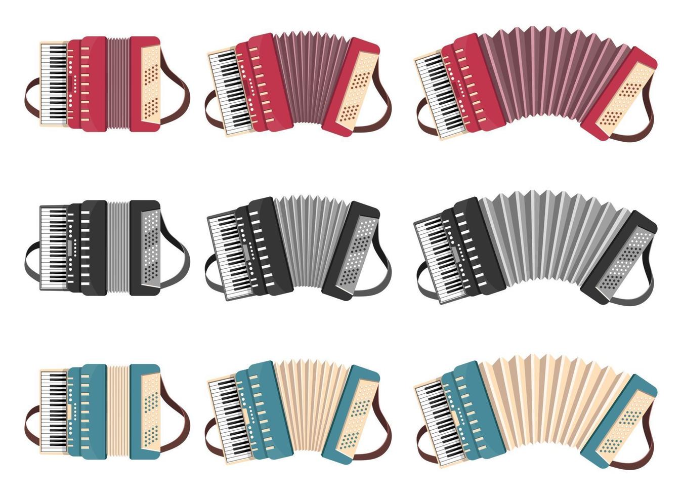 accordeon vector ontwerp illustratie set geïsoleerd op een witte achtergrond