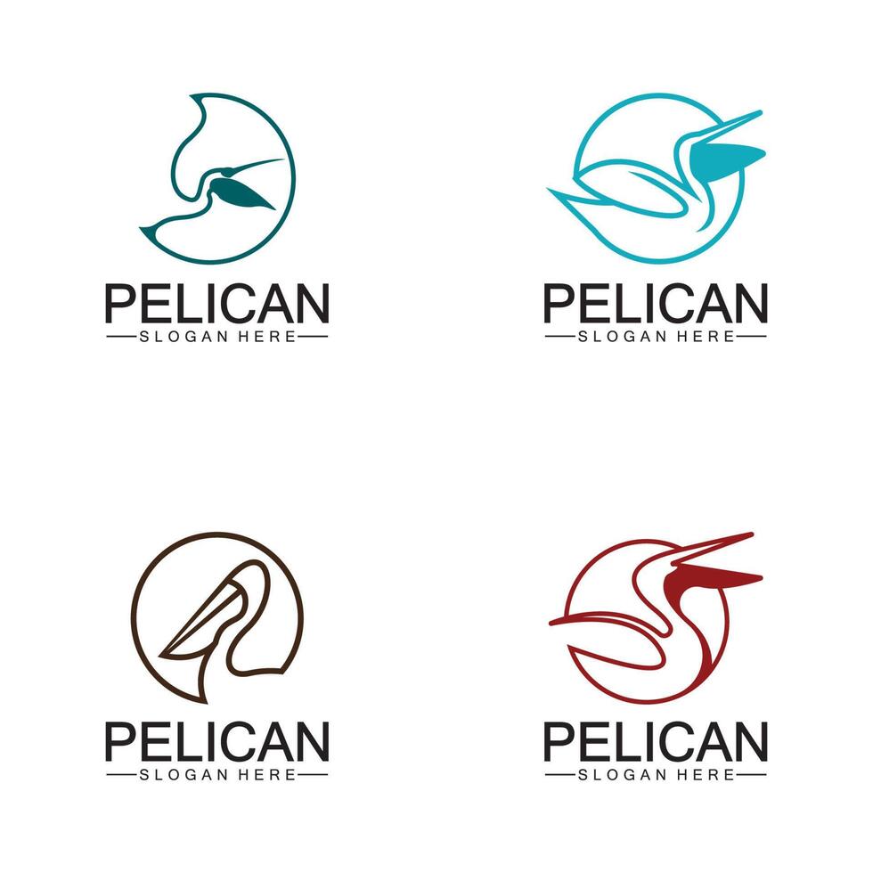 pelikaan vogel logo ontwerp, lijn kunst pelikaan vogel logo vector illustratie sjabloon