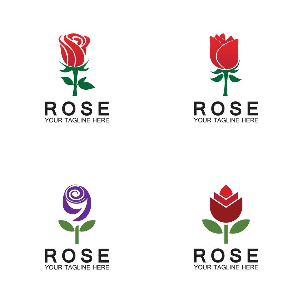roos logo bloem vector icoon illustratie ontwerp