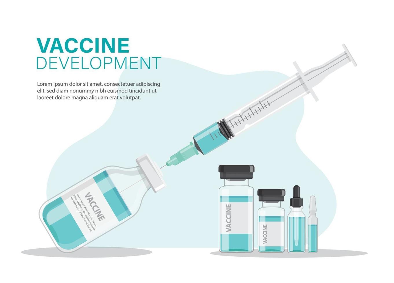 coronavirus vaccin ontwikkelingsconcept, vectorillustratie vector