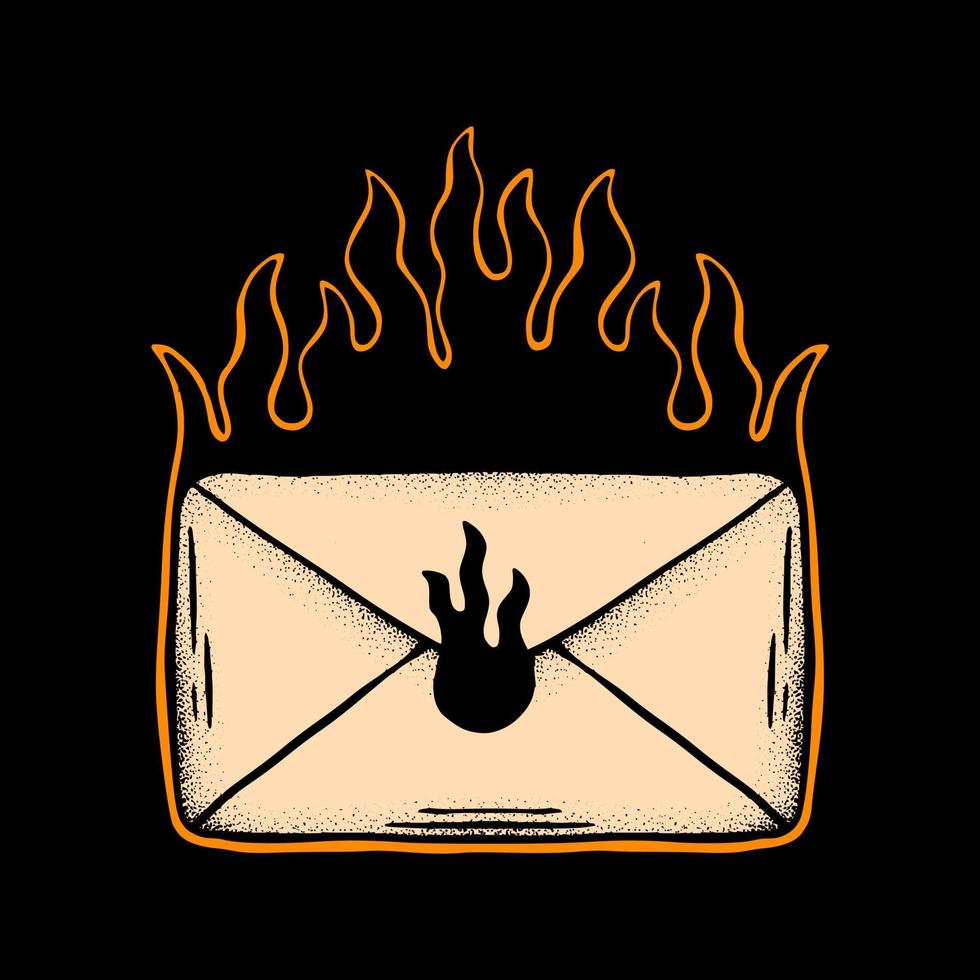 mail brand kunst illustratie hand- getrokken stijl premie vector voor tatoeëren, sticker, logo enz