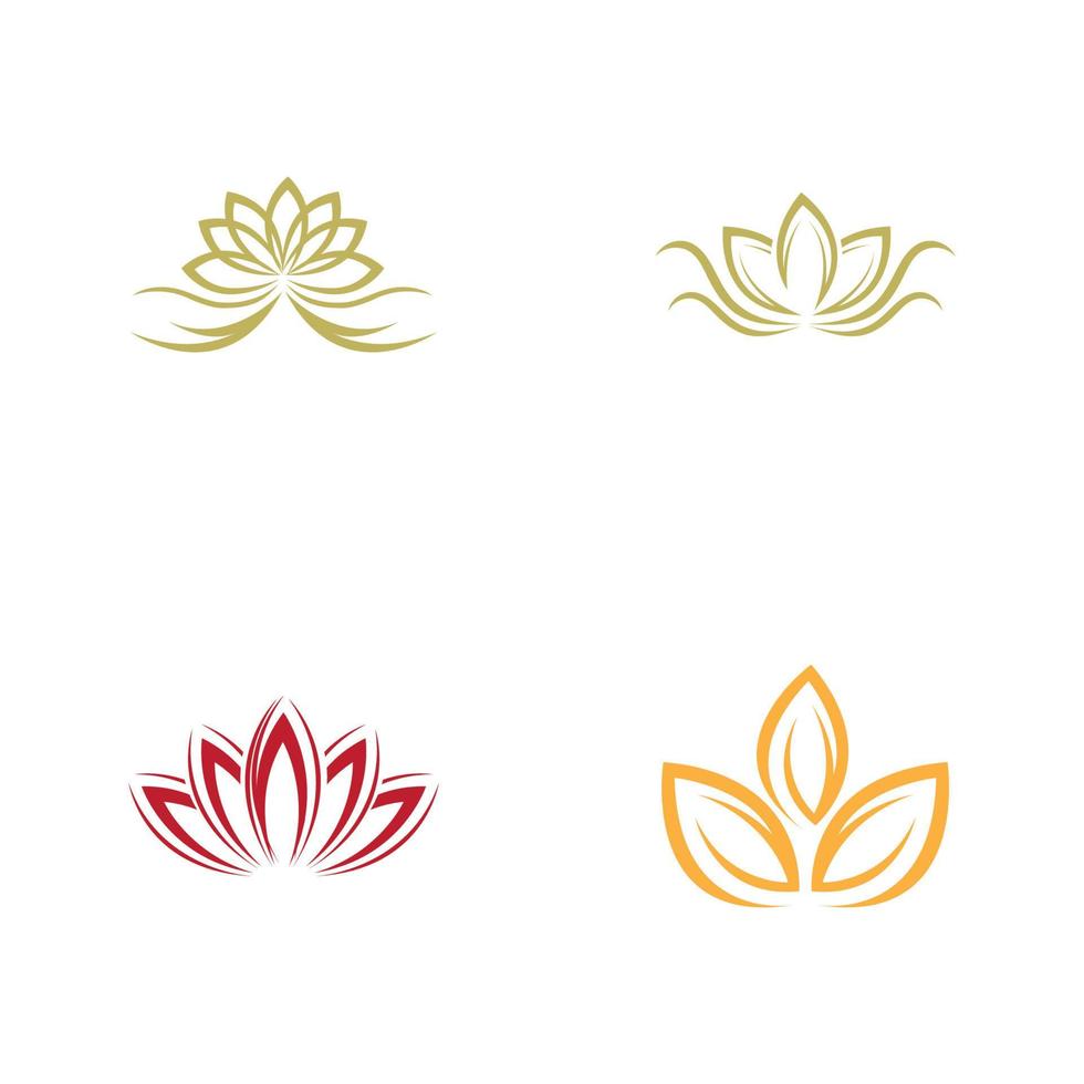 reeks van schoonheid lotus logo en symbool vector