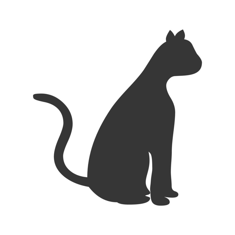 zwart kat icoon silhouet ontwerp vector