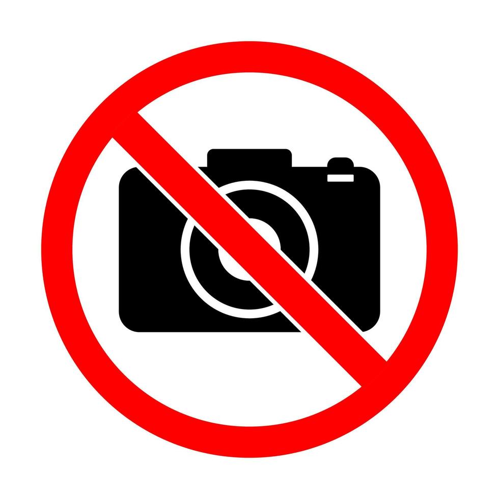 Nee camera toegestaan, Nee video, Nee foto verbod teken symbool icoon vector illustratie