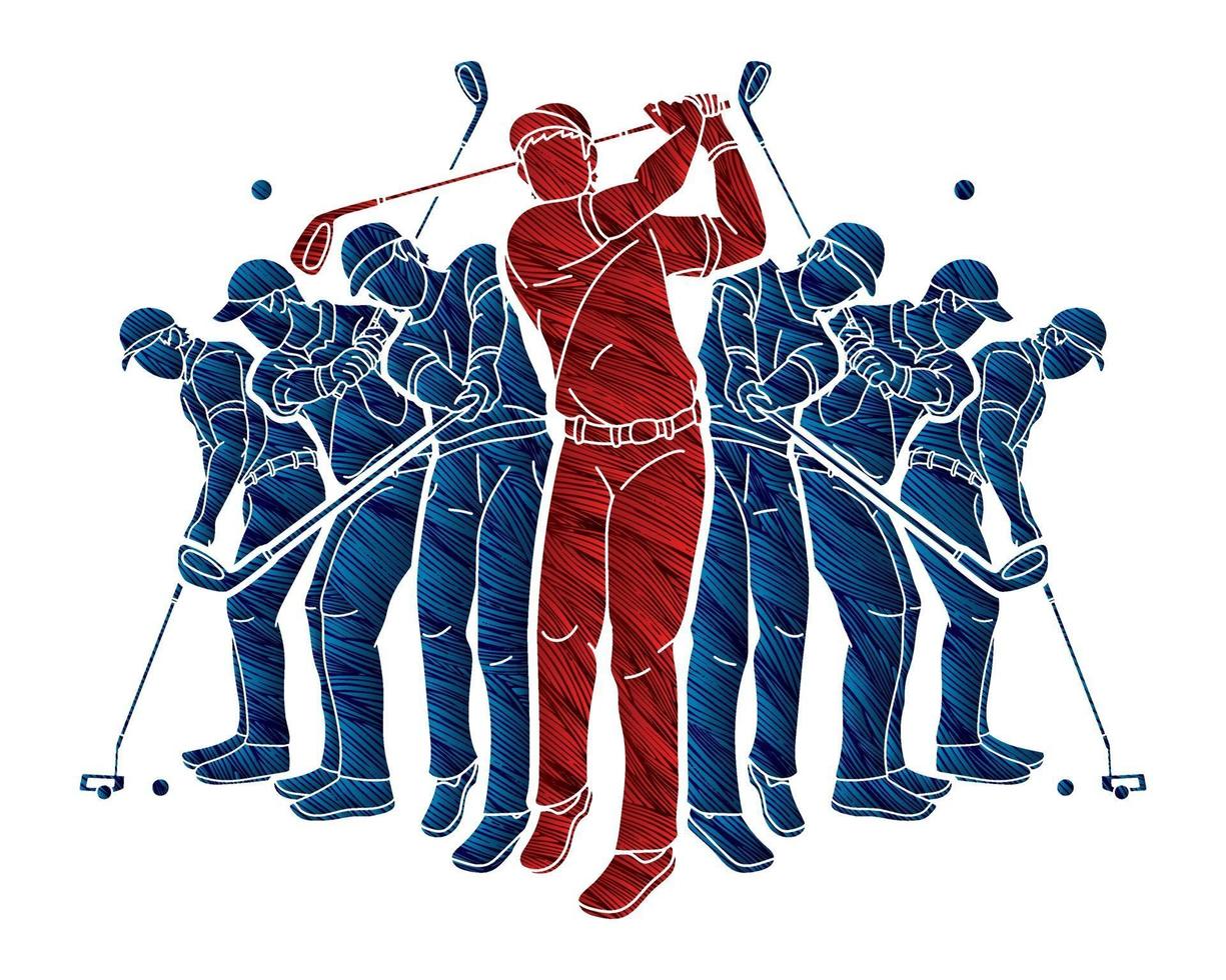 golfspelers golfer actie vector