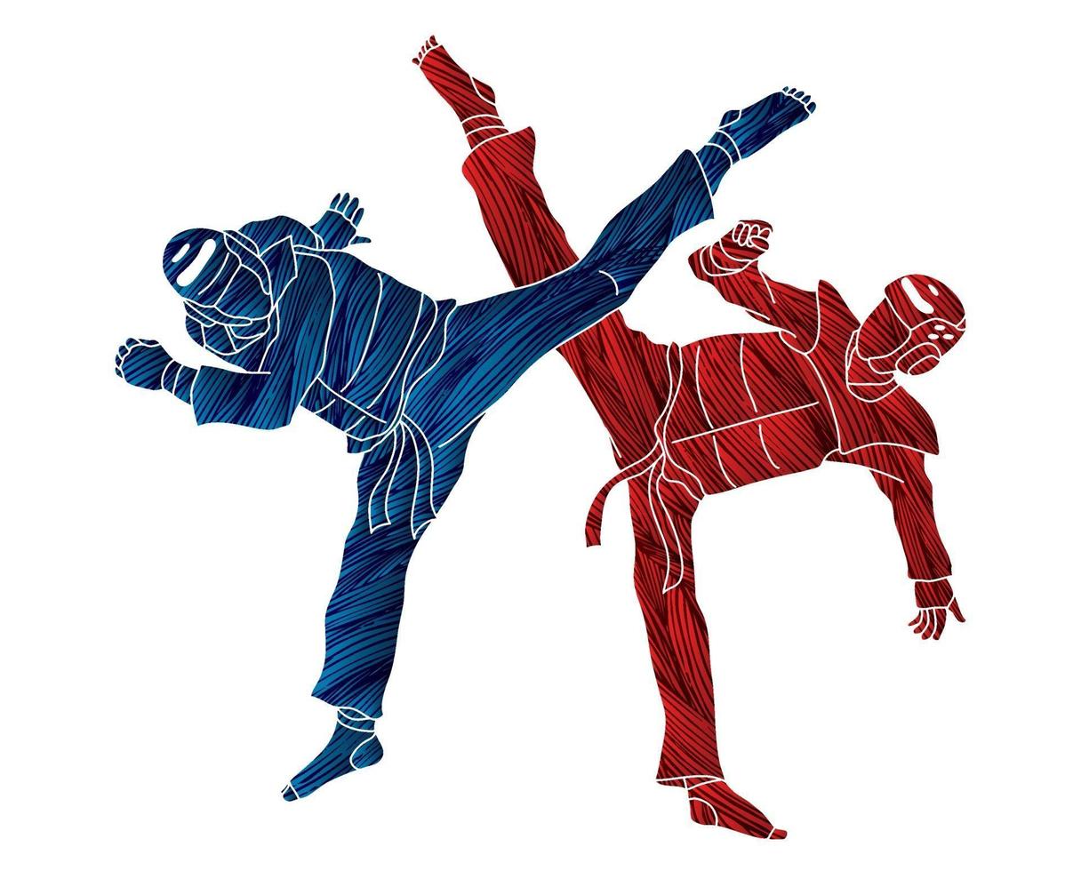 taekwondo vechtactie vector