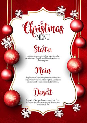 Kerst menu ontwerp achtergrond vector