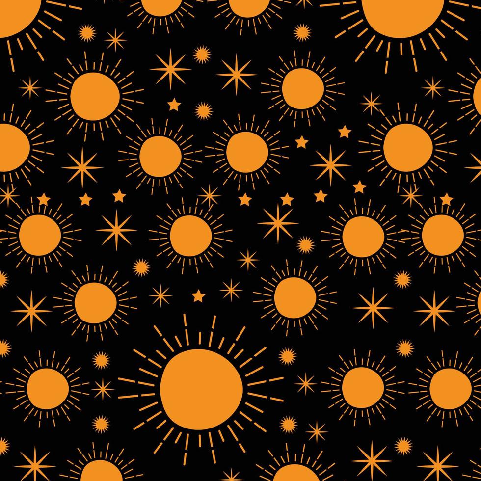 zon en sterren elke dag deur mat patroon sterren heelal deurmat sluitend geschenk zonsondergang en zonsopkomst deurmat sterren naadloos afdrukken patroon vector