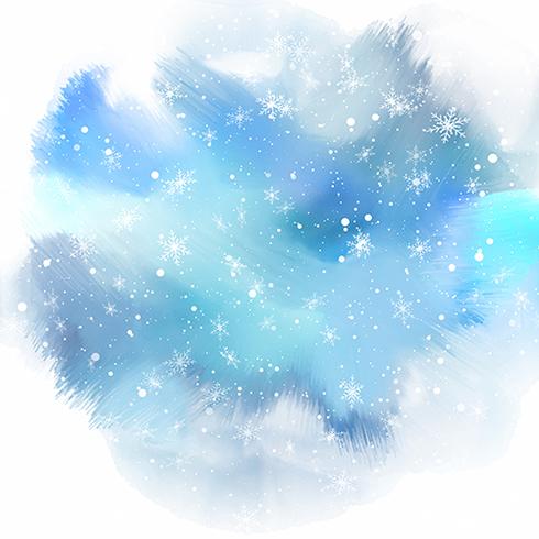 sneeuwvlokken op aquarel achtergrond vector