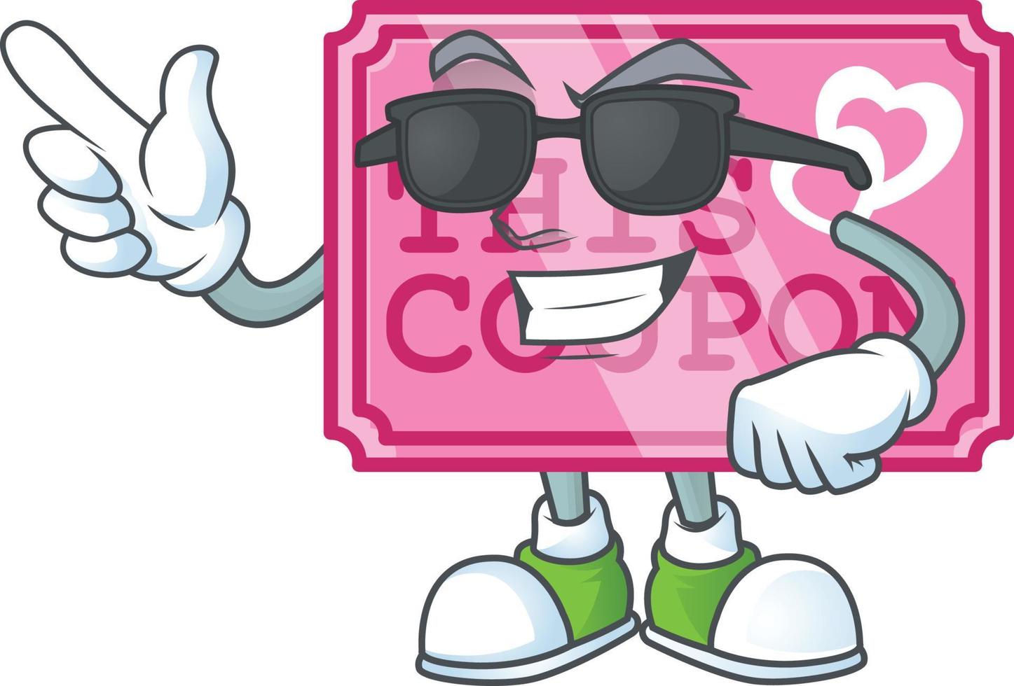 roze liefde coupon tekenfilm karakter stijl vector