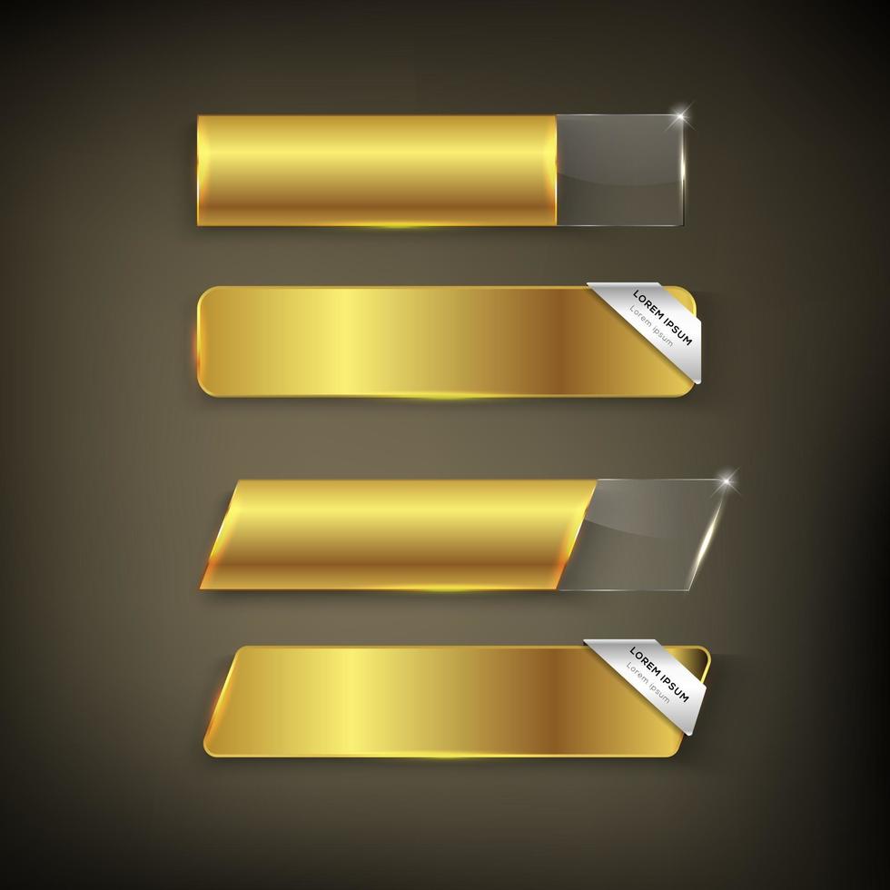 goud en zilver glanzende knop set vector