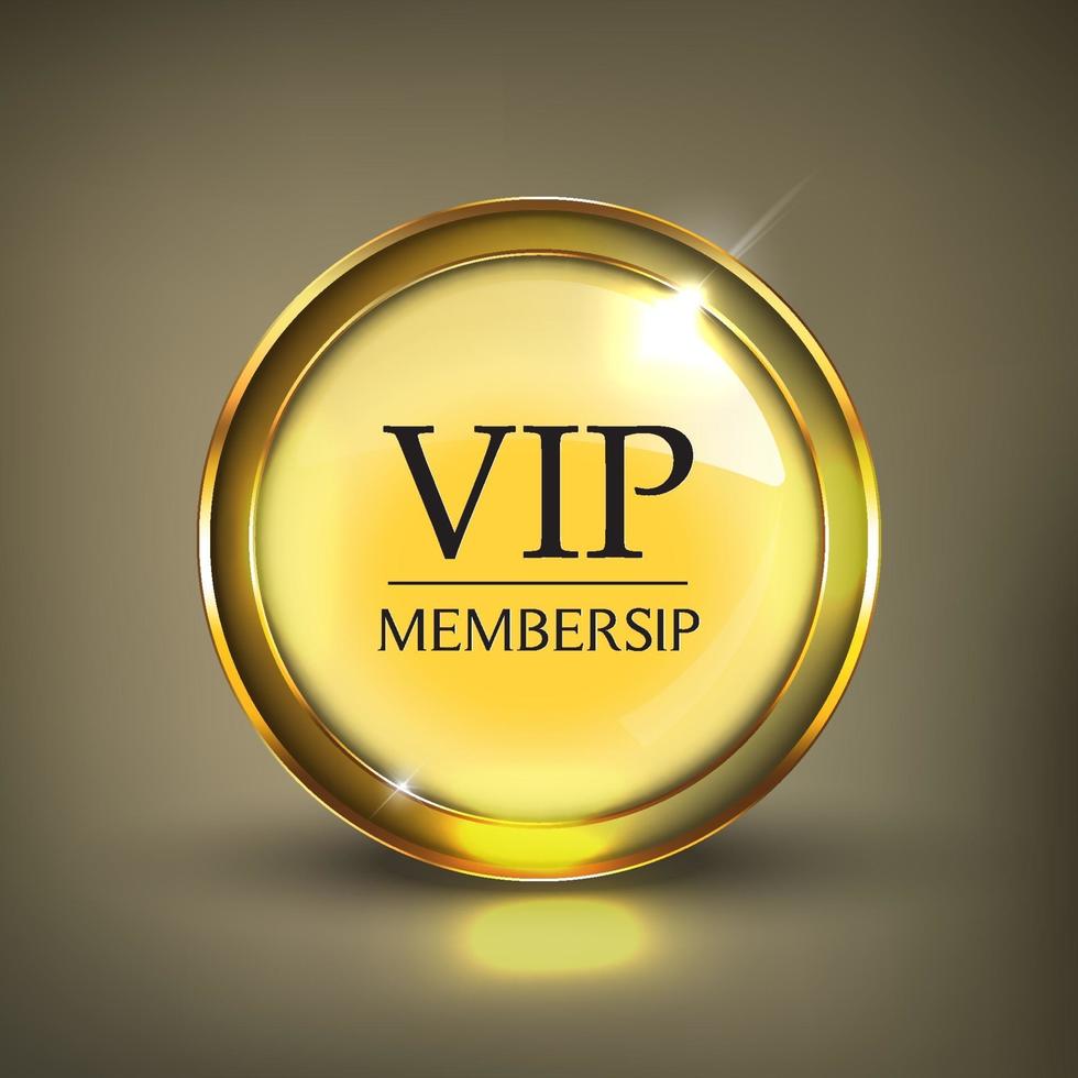 gouden web vip-knop vector