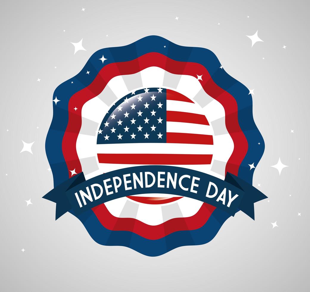 4 juli Happy Independence Day Lace embleem vector