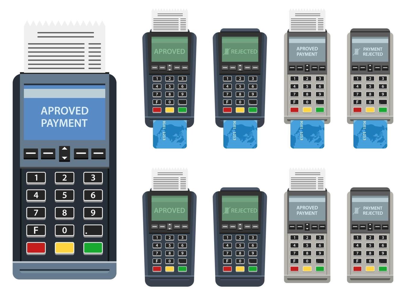 pos machine vector ontwerp illustratie set geïsoleerd op een witte achtergrond