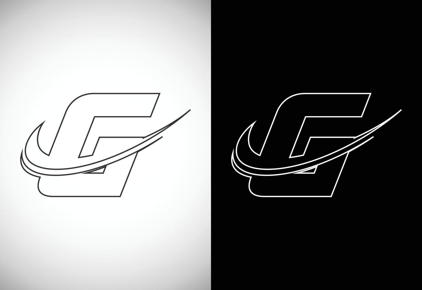 eerste brief g met een swoosh lijn kunststijl logo. modern vector logotype voor bedrijf en bedrijf identiteit.