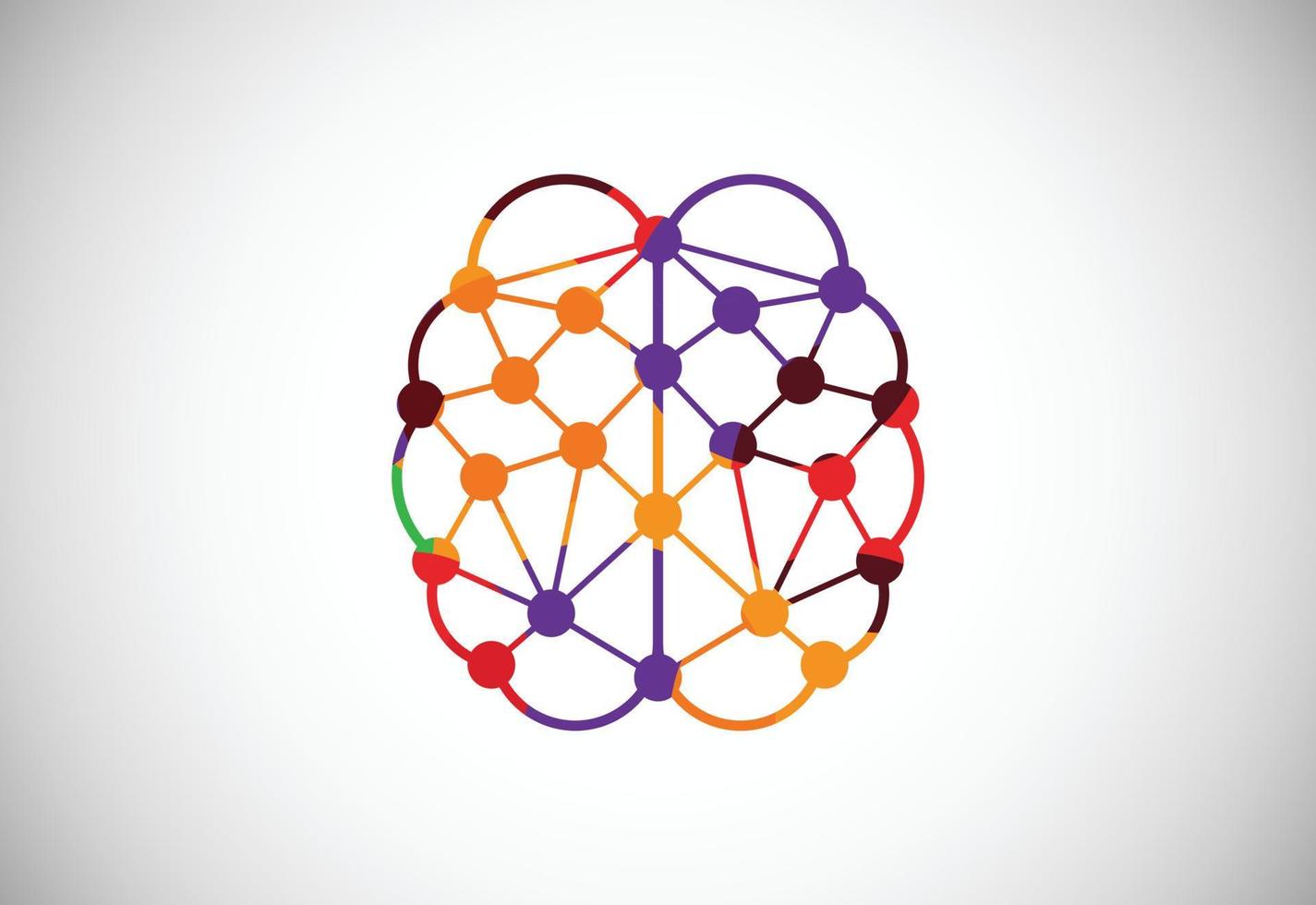 modern laag poly stijl hersenen logo ontwerp, meetkundig en driehoek hersenen logo icoon teken symbool. vector