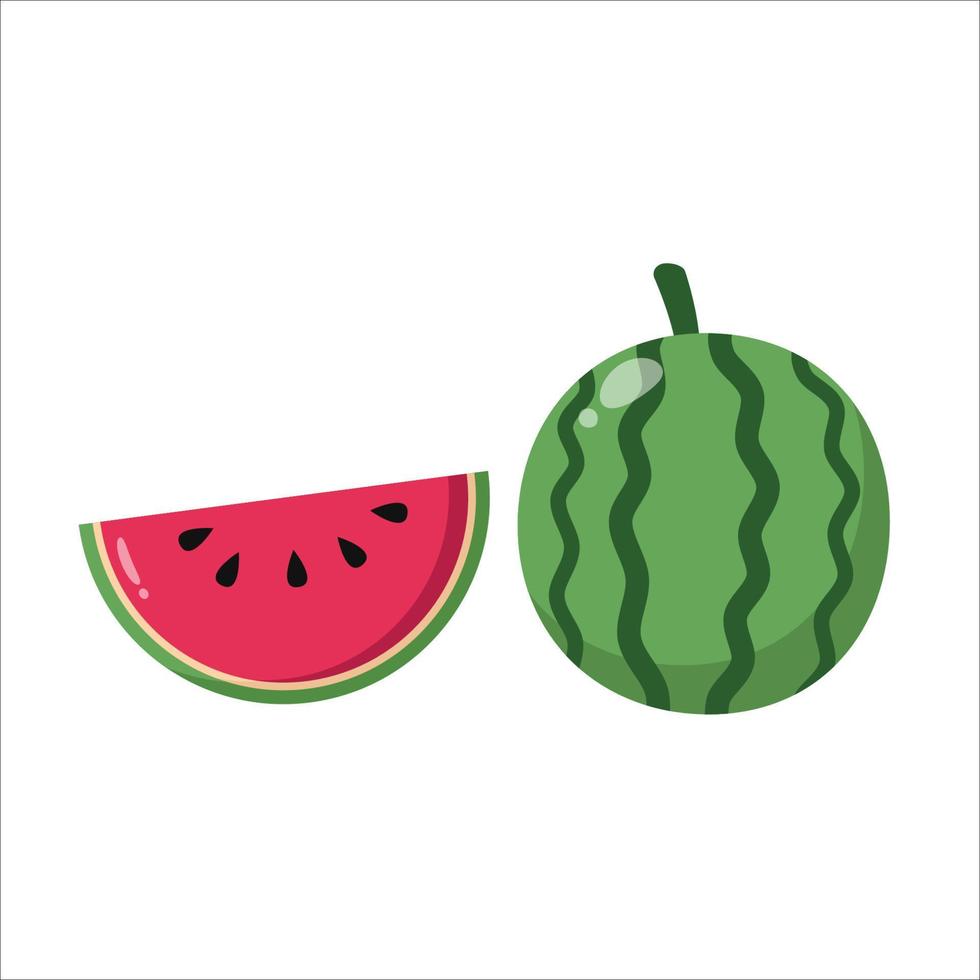 watermeloen fruit plak . vlak vector illustratie