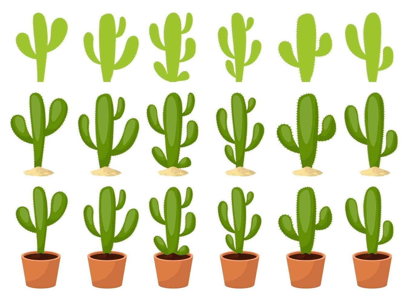cactus decorontwerp illustratie set geïsoleerd op een witte achtergrond vector