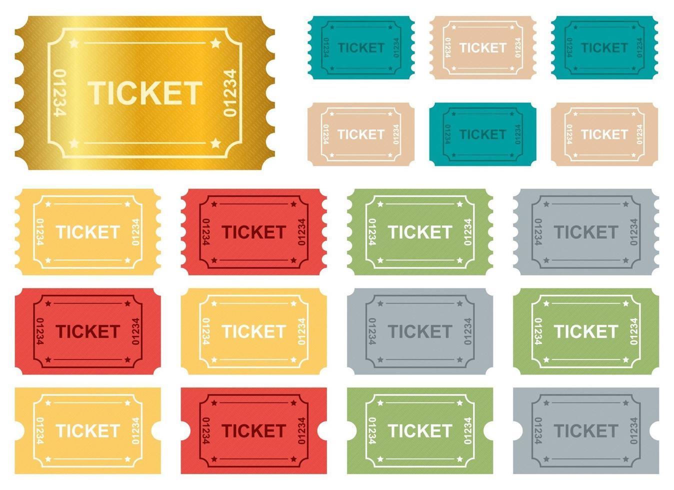 tickets instellen vector illustratie ontwerpset geïsoleerd op een witte achtergrond