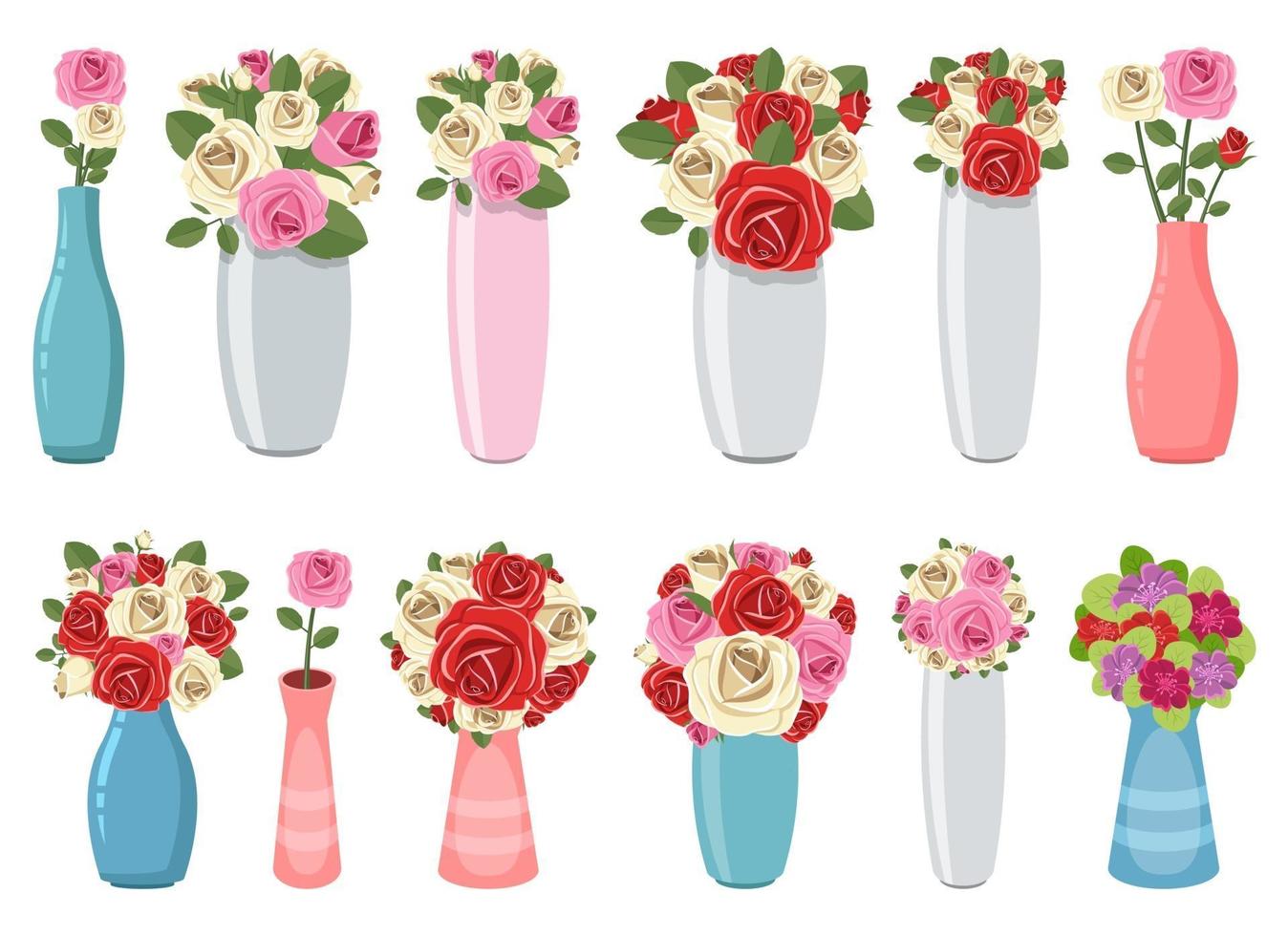 vaas met bloem vector ontwerp illustratie geïsoleerd op een witte achtergrond