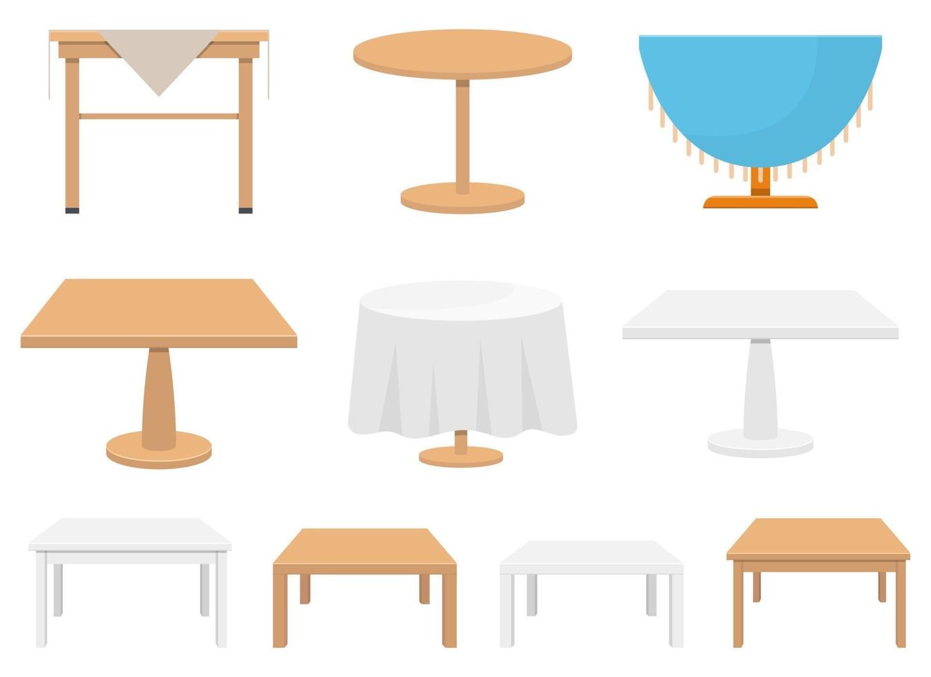 houten tafel vector ontwerp illustratie set geïsoleerd op een witte achtergrond