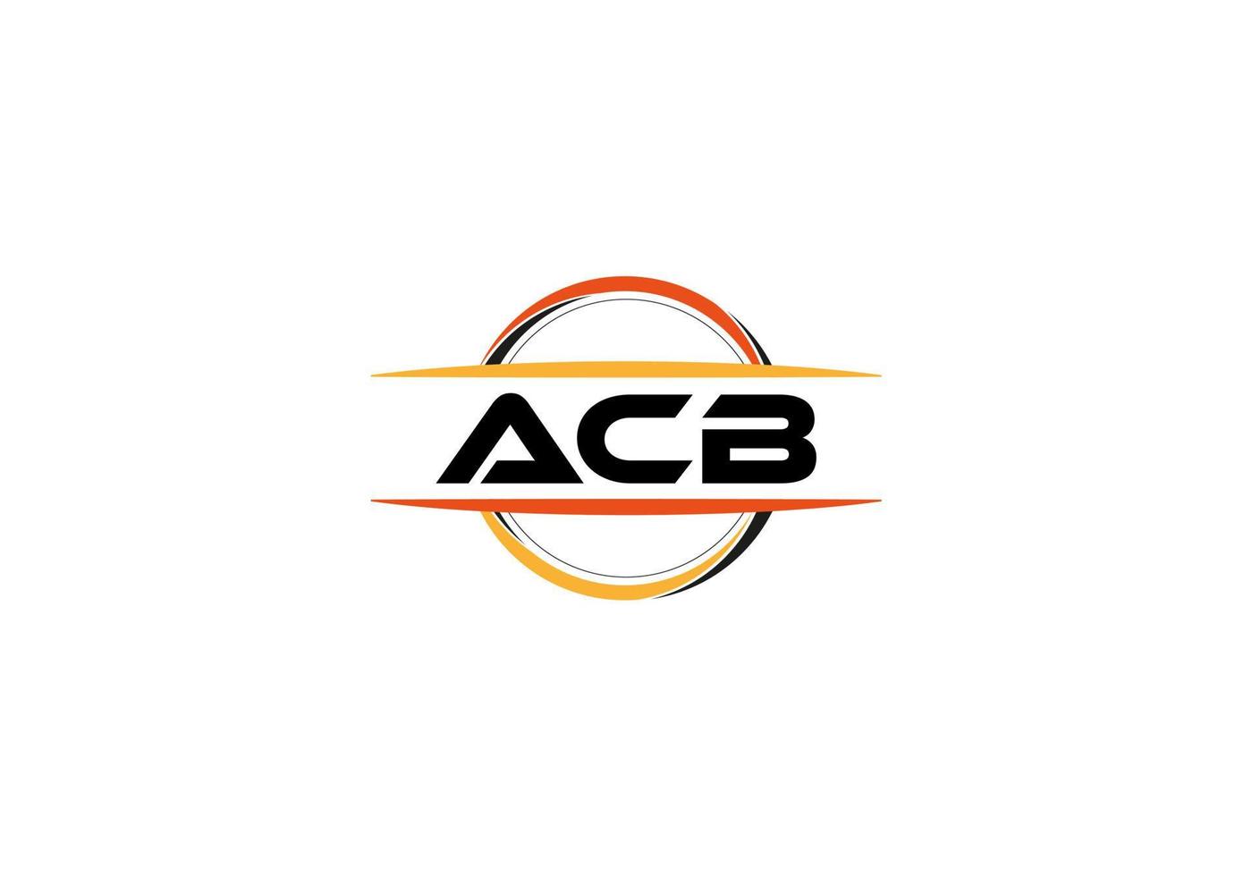 acb brief royalty mandala vorm logo. acb borstel kunst logo. acb logo voor een bedrijf, bedrijf, en reclame gebruiken. vector