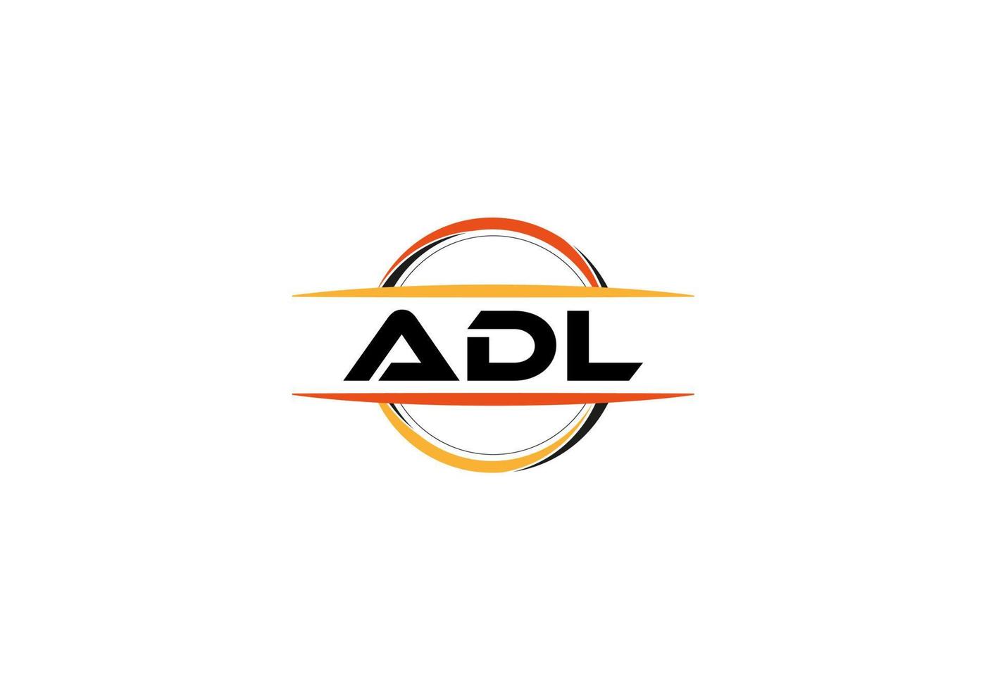 adl brief royalty mandala vorm logo. adl borstel kunst logo. adl logo voor een bedrijf, bedrijf, en reclame gebruiken. vector