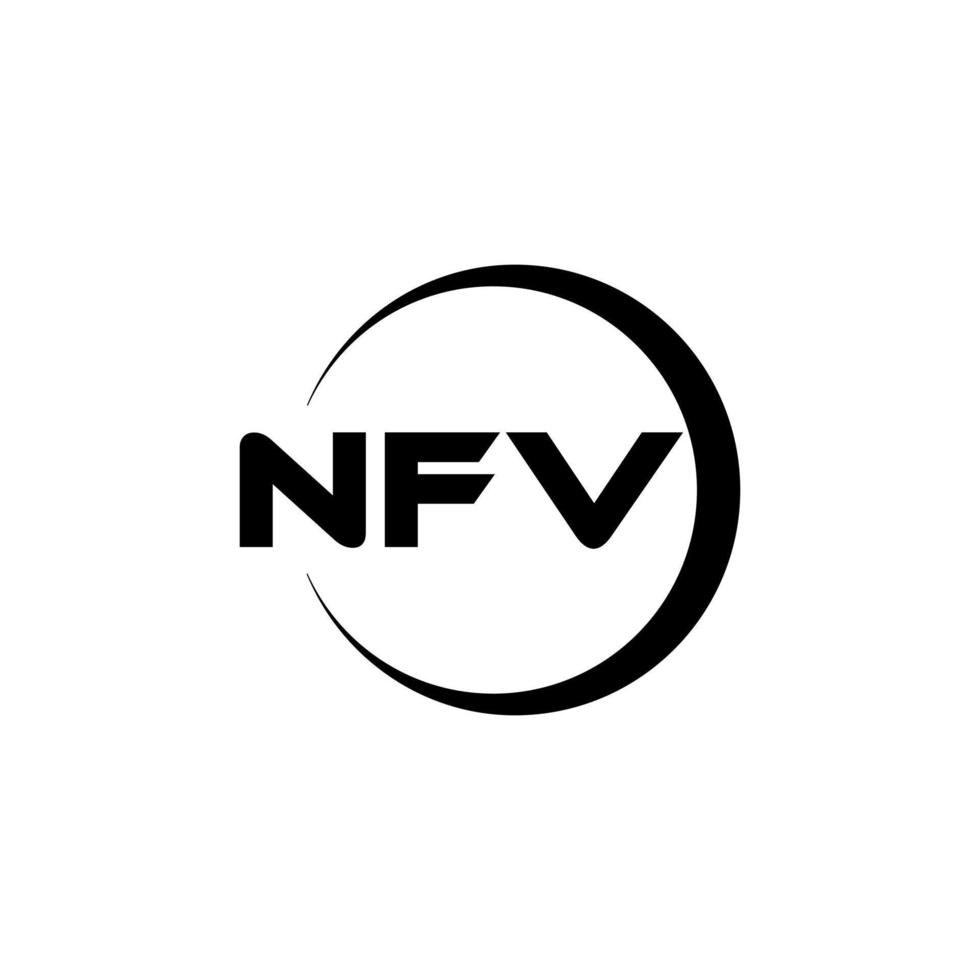 nfv brief logo ontwerp in illustratie. vector logo, schoonschrift ontwerpen voor logo, poster, uitnodiging, enz.