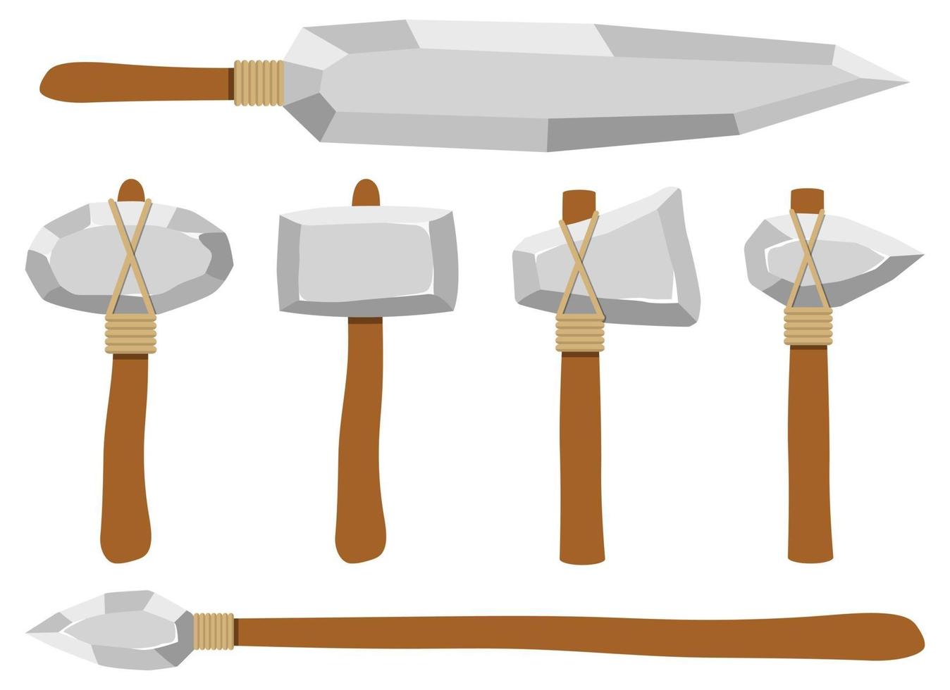 oude stenen wapens vector ontwerp illustratie op een witte achtergrond