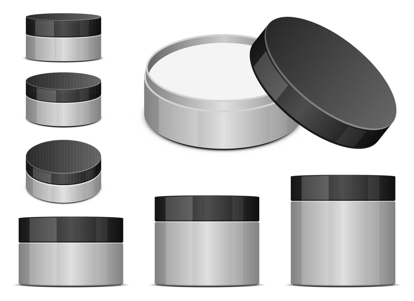 plastic pot voor cosmetica vector ontwerp illustratie set geïsoleerd op een witte achtergrond