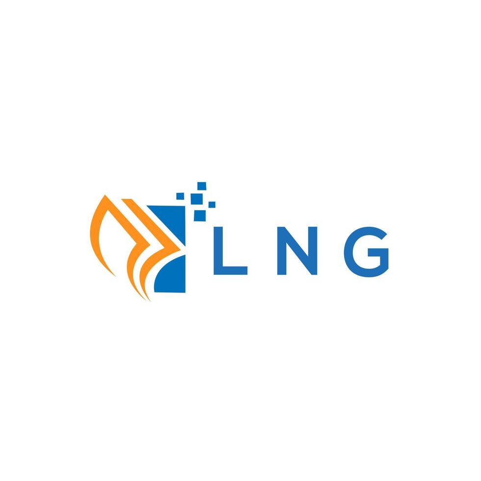 lng credit reparatie accounting logo ontwerp Aan wit achtergrond. lng creatief initialen groei diagram brief logo concept. lng bedrijf financiën logo ontwerp. vector