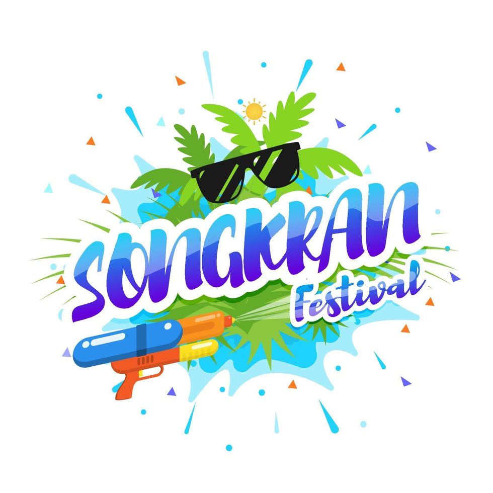 gelukkig songkran-festival van thailand. vector illustratie