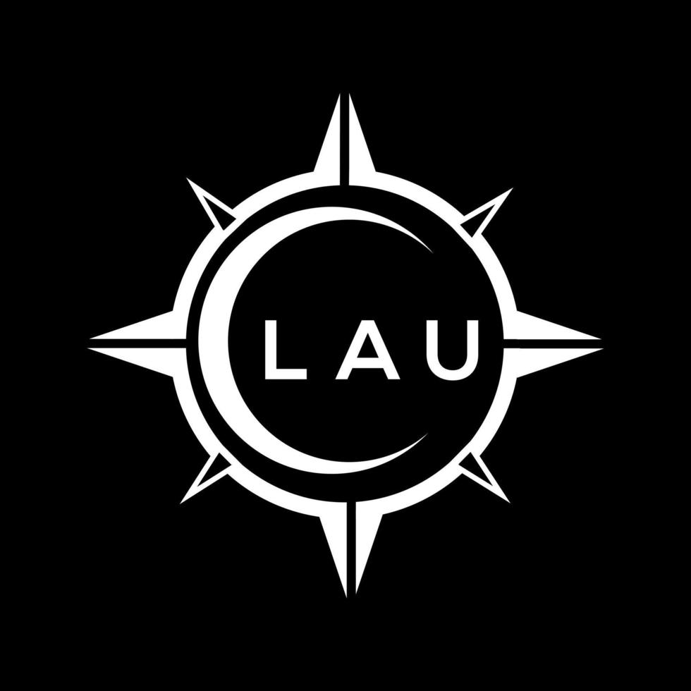 lau abstract technologie cirkel instelling logo ontwerp Aan zwart achtergrond. lau creatief initialen brief logo. vector