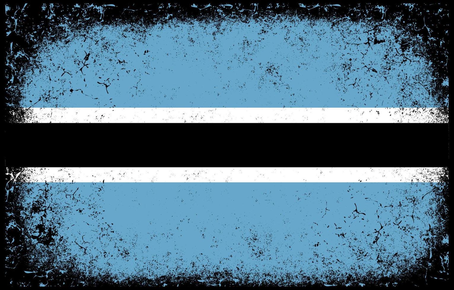 oud vuil grunge wijnoogst botswana nationaal vlag illustratie vector