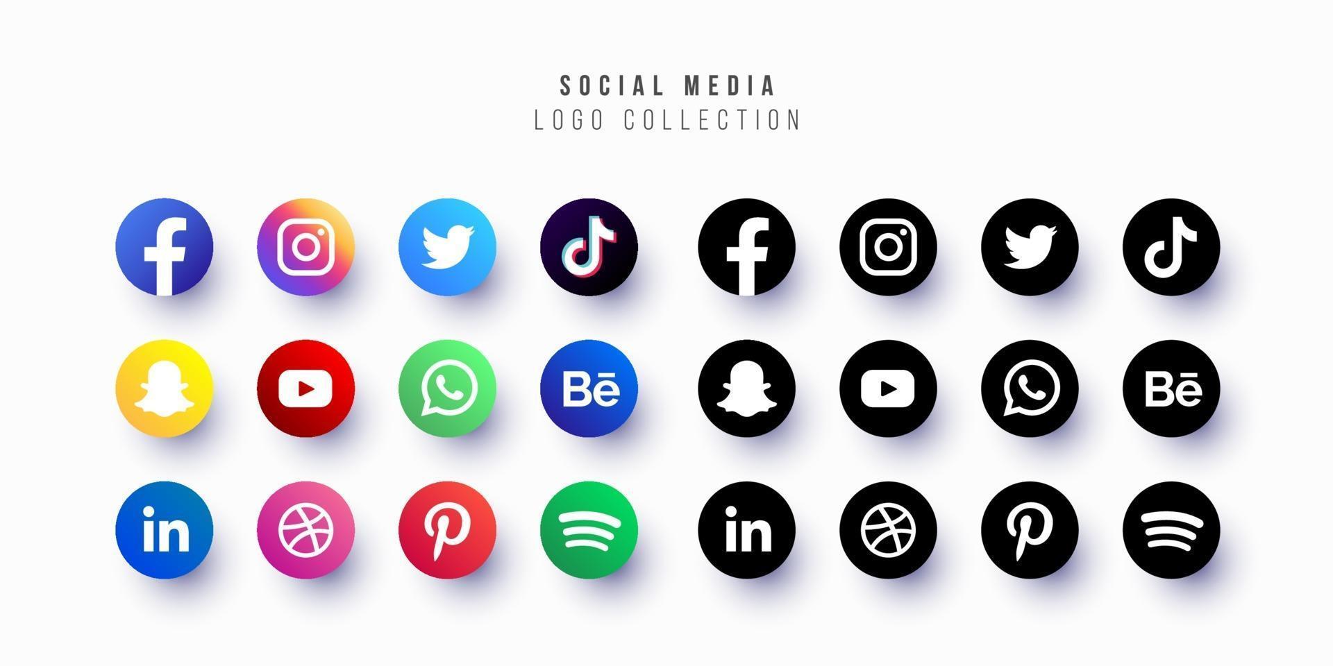 sociale media logo collectie gratis vector ontwerp bewerkbare aanpasbare eps 10