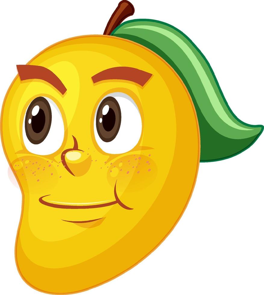 mango stripfiguur met gezichtsuitdrukking vector