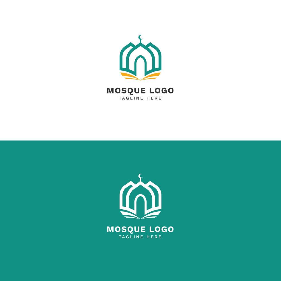 modern moskee logo voor Islamitisch merk vector