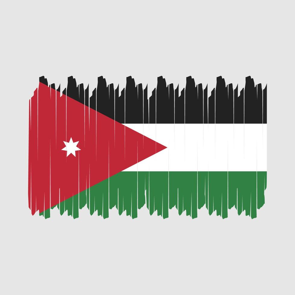 Jordanië vlag borstel vector