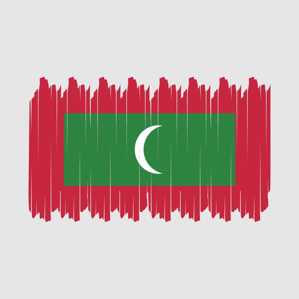 Maldiven vlag borstel vector