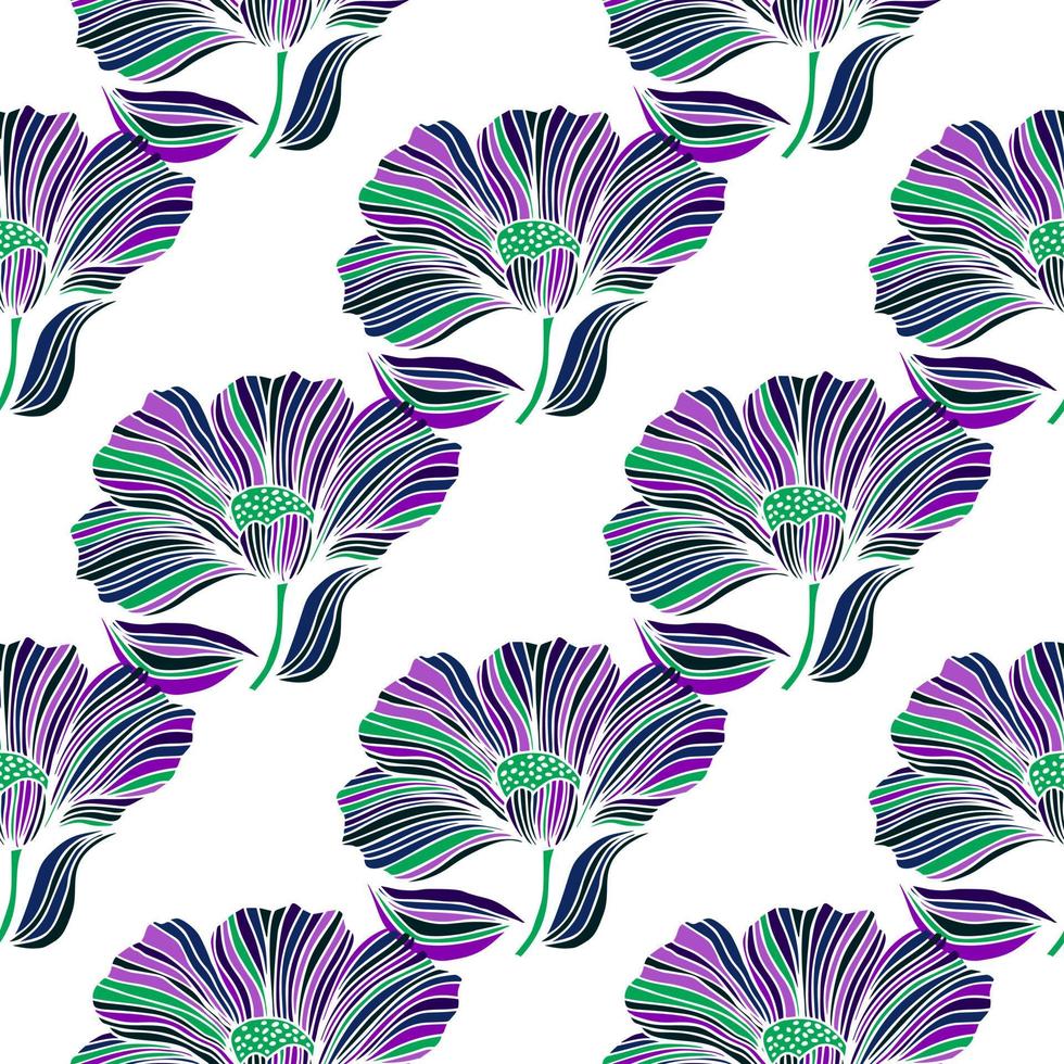 naadloos patroon met tropisch bladeren. gestileerde bloemen achtergrond. vector