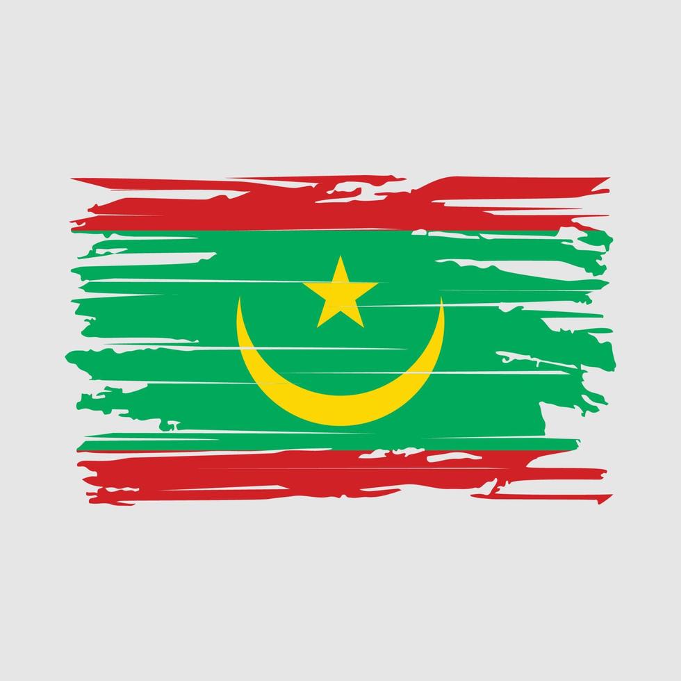 mauritania vlag borstel vector