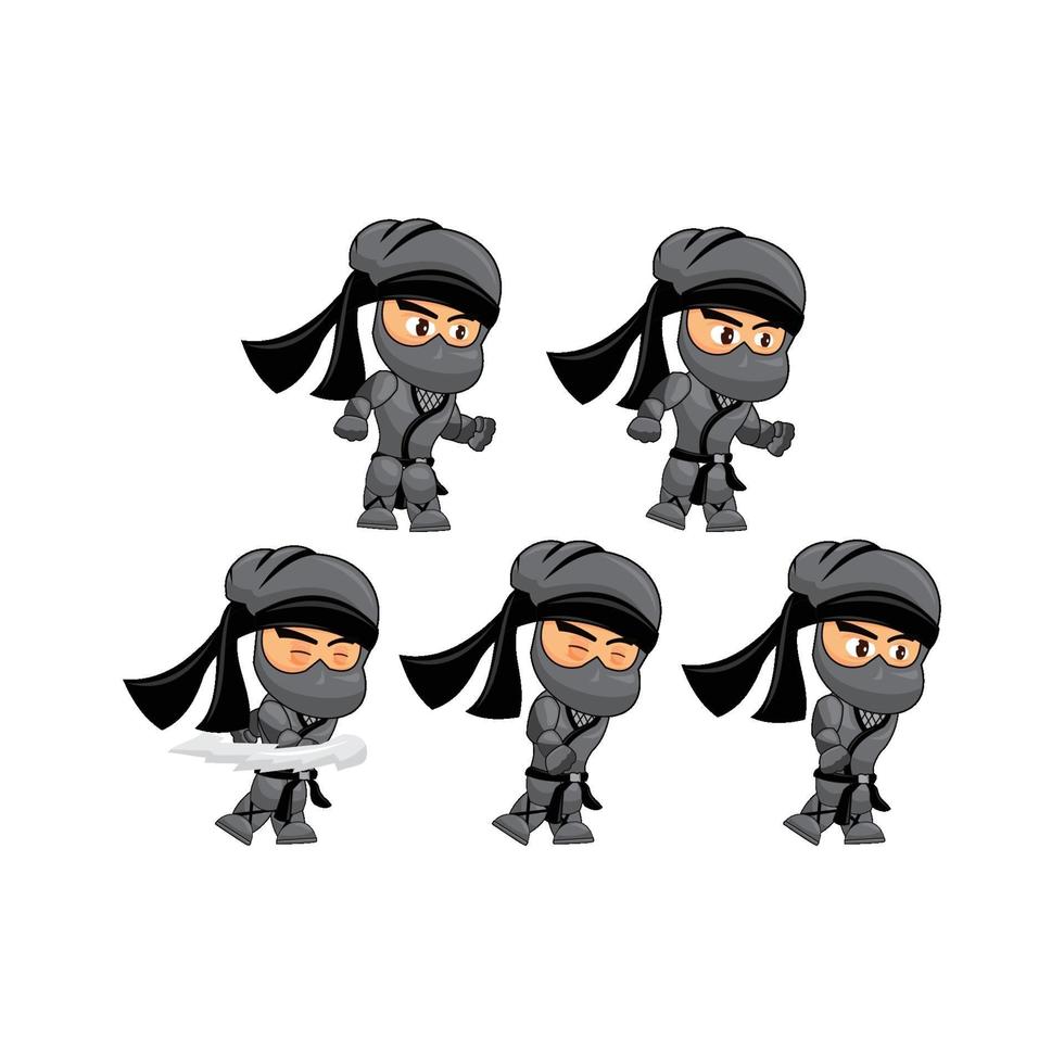 ninja-game tekenset vector