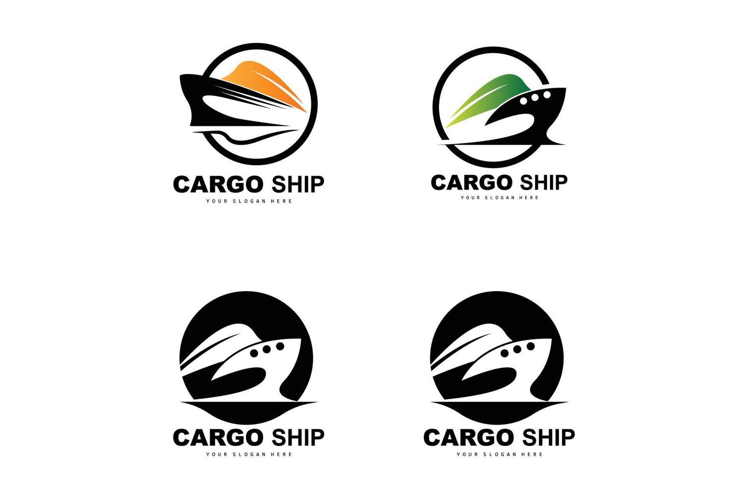 lading schip logo, snel lading schip vector, zeilboot, ontwerp voor schip fabricage bedrijf, waterweg het zeilen, marinier voertuigen, vervoer, logistiek vector