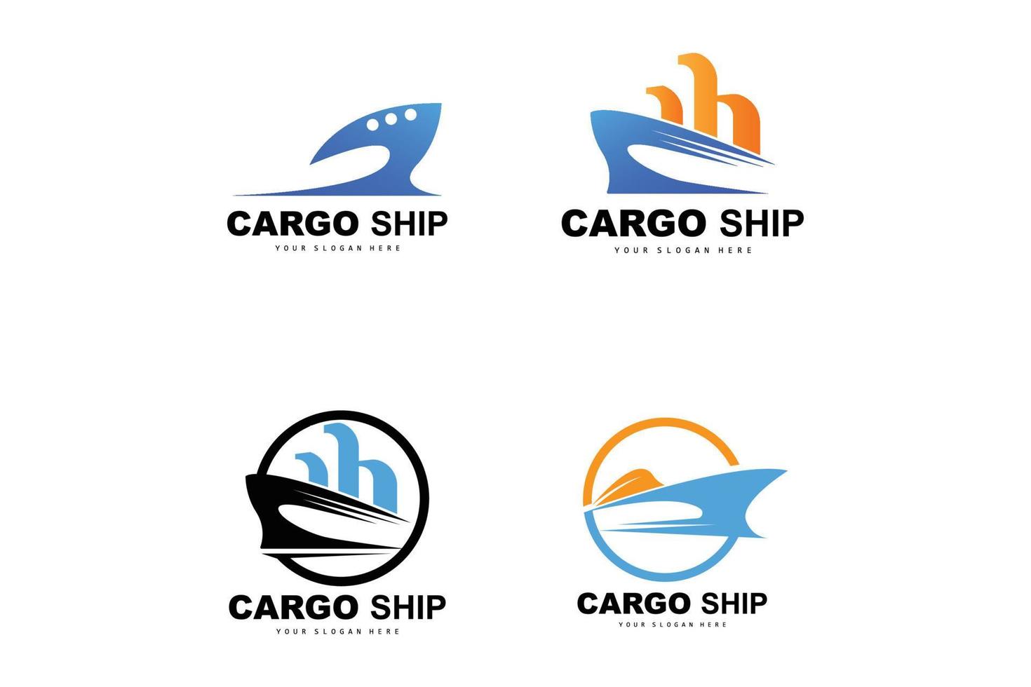 lading schip logo, snel lading schip vector, zeilboot, ontwerp voor schip fabricage bedrijf, waterweg het zeilen, marinier voertuigen, vervoer, logistiek vector