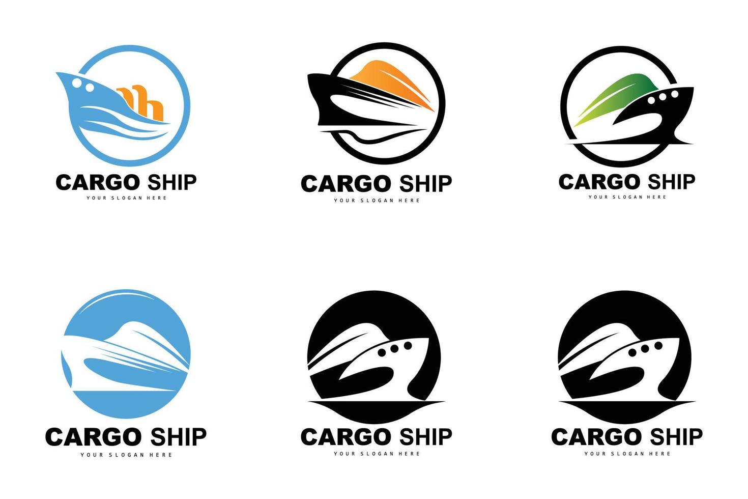 lading schip logo, snel lading schip vector, zeilboot, ontwerp voor schip fabricage bedrijf, waterweg het zeilen, marinier voertuigen, vervoer, logistiek vector