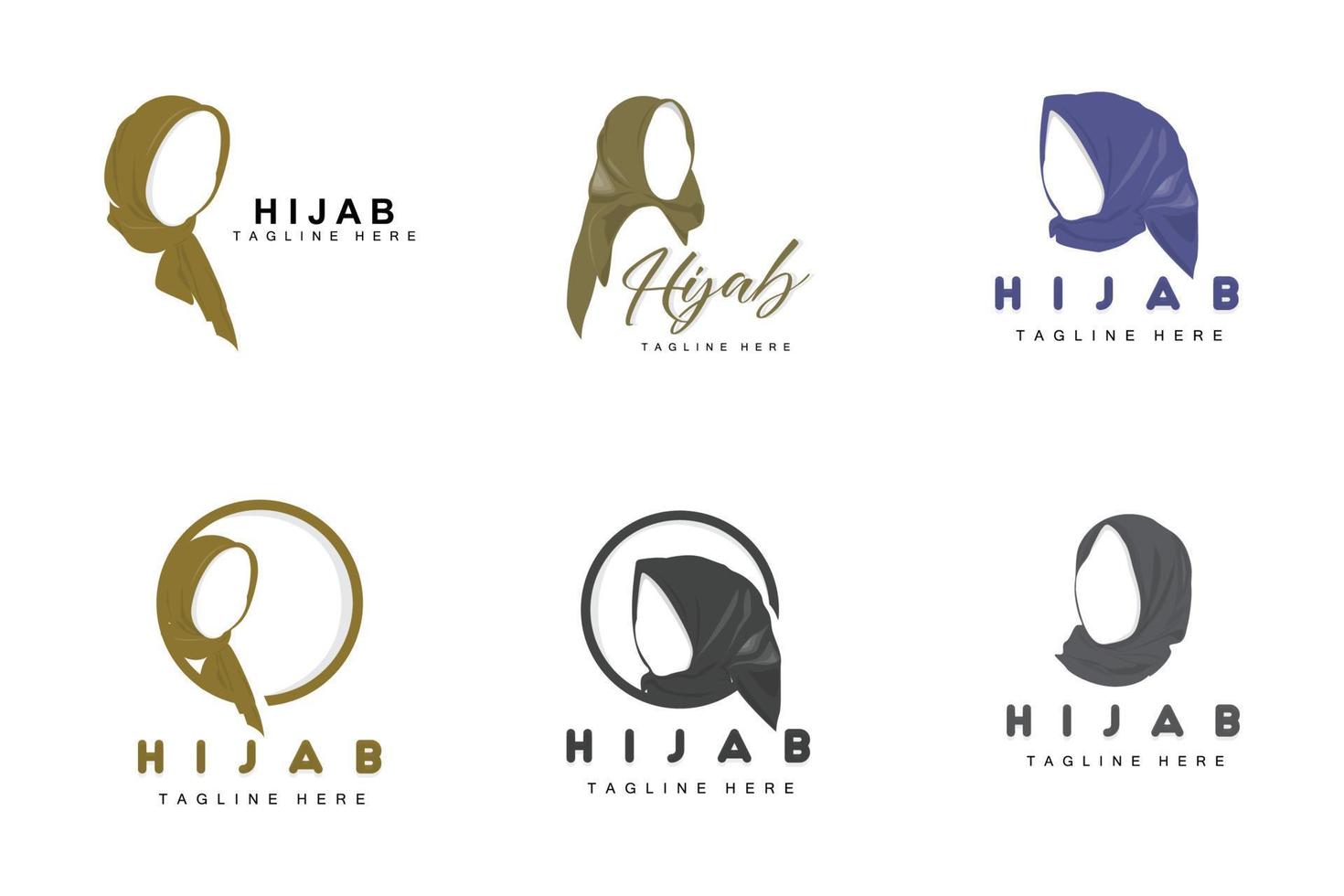 hijab logo, mode Product vector merk, moslim Dames hijab winkel ontwerp